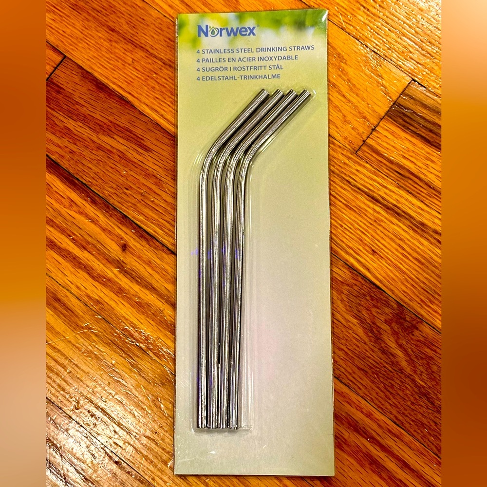 Norwex Stainless Steel Drinking Straws - NWT